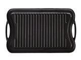 Oil-seasoned Ready to use 50.7x25.8cm Reversible Cast Iron Grill - Black V196-CIGP05