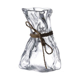 Clear Irregular Glass Flower Vase Pleating Cocktails Glasses Thick Bottom Large Glass Vase for V1369-AZ3-W-14111