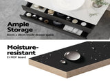 Cefito Vanity Unit 900mm Bathroom Cabinet Storage Wall Hung Black Timber Front BV-CA-FLU01-900-BK-ABC