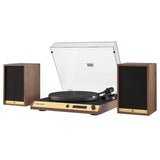 Vinyl Record Shelf Turntable with Speakers, Walnut Finish LSB-69015