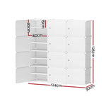 Artiss Shoe Rack DIY 12 Storage Cube Stackable White DIY-SHOE-12-WH