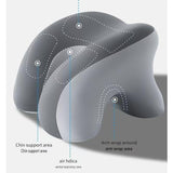 Blue-Grey Ergonomic Memory Foam Nap Pillow Hollow Design, Breathable Milk Silk Cover, Arm Support V888-ELOSUNG56309-4