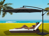 Instahut 3m Umbrella w/Base Outdoor Cantilever Beach Garden Patio Parasol Charcoal UMB-BAN-50N-COM-CO
