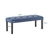 Cate Button-Tufted Upholstered Bench by Sarantino - Blue Linen BCH-438-BU