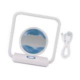 Moving Sand Art Desk Lamp USB Stepless Dimming 3D Dynamic Hourglass Sand Art Painting LED Night V1294-YM0901-3119230146312