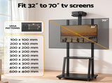 Artiss TV Stand 32-70" Universal Mobile Adjustable Height TV Stand with Wheels TV-MOUN-C75-BK