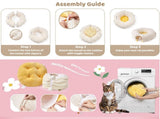 Green Cute Foldable Cat Tunnel Bed with Dual-Zipper Detachable & Connectable Design - 2-in-1 V888-ELOSUNG49481