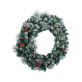 Jingle Jollys 60cm Christmas Wreath LED Lights Snowy Berries Garland Party Decor XM-TR-WRE-FROST-BERRY-LED