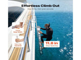 Retractable Dock Ladder, 5 Steps, Aluminum Alloy Pontoon Boat Swim Ladder, with Non-Slip Wide Steps, V952-MTZTSSSWPJ356MH3V001V0