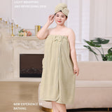 Bath Towel Wrap Women Plus Size - Adjustable Soft Microfiber Shower After Body Wraps with Hair V1189-WXFWAL-20260319-01642