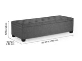 Storage Ottoman Bench, Button-Tufted End of Bed Bench with Side Bags, Flip-up Upholstered Storage V952-BYWSZYXTK404GT90L001V0