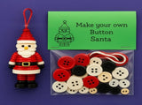 Christmas gift Christmas Button Ornament - Festive Santa Design Craft Kit- Set of 5 piecesSanta V1107-BUTTON CHRISTMAS ORNAMENT-SET OF 5 PIECES