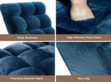 Artiss 2PCS Floor Lounge Sofa Bed Flannel Fabric Navy FLOOR-SBL-M193-S-NAX2
