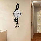 White Brown Treble Clef Wall Clock Music Themed Wall Clock Unique Home Decor Clock Office V1347-115-BRO-70622
