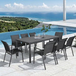 Iberia 178cm Aluminium Outdoor Dining Table Charcoal V315-VOUT-ICA-03