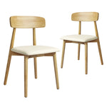 Levede 2x Dining Chairs Kitchen Chair Natural CH1113-2-NT