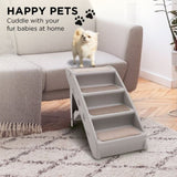 Furtastic Foldable Pet Stairs 50cm Dog Ladder Cat Ramp with Non-Slip Mat for Indoor and Outdoor PTS-EJE-433-GY