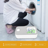Grey Laundry Detergent Storage Box with Sliding Lid for Easy Access V1369-AZ3-W-20557