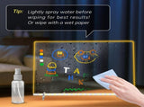 LED Light Up Drawing Board with 7 Highlight Markers & Stand, Erasable Acrylic Message Board for Kids V1107-CS-ETSGFGB