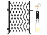 Single Folding Security Gate, Lockable Scissor Gate with 360 degree Swivel Casters, Outdoor V952-GZDZDAQM63398ECAH001V0