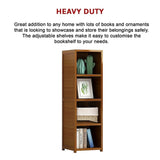 Bamboo 4-Shelf Bookcase Adjustable Display Storage Rack Stand for Living Room, Bedroom, Office or V63-838211
