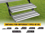 Heavy Duty Double Aluminium Caravan Step Anti-Slip RV Entry Step, Stable 2-Tier Camping Step, V1181-AT003-SL