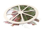 Red Truck Wheel Christmas Bowknot Wreath Fall Wreath Front Door Wooden Hanging Ornament Wreath V1294-YM0523-10320072
