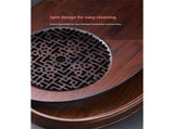 Oval Kungfu Bamboo Tea Tray Table Box with Water Storage for Gongfu Tea Set V1192-AZ-W-2549