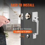 VEVOR Entry Door Handle, Satin Nickel Square Handle Set with Lever Door Handle No Lock, Adjustable V952-GGSBDMNBDSFXMCY8VV0