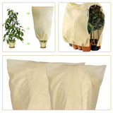 Winter Plant Frost Covers with Breathable Fabric and Drawstring in Khaki Color V1370-AZ4-14598
