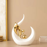 Platinum Ceramic "New Life" Sculpture Symbolizing growth through the form of a sprouting seed, V1102-ZZJJGSBJ001