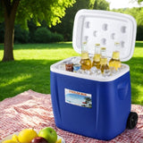 Glacio 38L Portable Ice Cooler Box With Wheels Camping Fridge ICE-COOLER-38L-WHEEL-BL