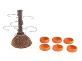 Snack Bowl Holder Halloween Pumpkin Snack Bowl Rack Witch Broom Decor Dessert Bowl Stand for Dining V1294-YM0714-210804ZH03-3