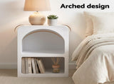 Artiss Bed Frame King Single with 2 Bedside Tables Set Scallop Headboard Pink Velvet Fabric Beds BFRAME-SET-ROSY-BSX2-01