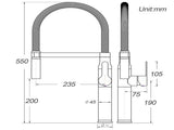 Matt Black Kitchen Sink Basin Mixer 360 Swivel Faucet Tap Pull Out Spout WELS V1233-KRD506B