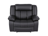 Artiss Manual Massage Recliner Chair for Living Room, Leather Sofa Lounge Reclining Chair with 2 USB RECLINER-A13-UB-PU-BK-AB