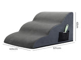 Pawz 3 Steps Pet Stairs Dog Ramp High Density Foam Grey PT1284-3
