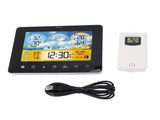 Weather Forecast Station Wireless Indoor Outdoor Touch Digital Time RF Sensing Hygrograph with Clock V1294-YM0901-3111240135911