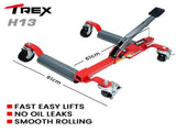 T-Rex 2360kg Set of 4 Vehicle Positioning Jacks, Mechanical Ratcheting Foot Pedal Wheel Dolly For V219-VHWVPRTR3R4A