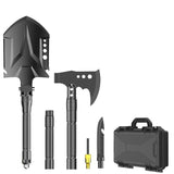 multifunctional entrenching shovel, axe set, outdoor camping, folding shovel, vehicle mounted tool, V1102-145-12437-BLK-4SD14-26J