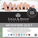 Logan and Mason 350GSM Microfiber Quilt with Cotton Cover Single V442-LED-QUILT-350GSMMICROFIBER-WHITE-SB