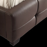 Double PU Leather Deluxe Bed Frame Brown V63-761295
