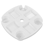 Beach Umbrella Table Tray White Round Umbrella Tray with 4 Cup Holder for Snack Drink V1294-YM0716-3111220184211