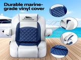 Seamanship Reclining Captain Boat Seat 90&deg-155&deg Recline, 19cm Thick Cushion BS-B-ARMREST-BL