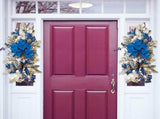 Christmas Swag Wreath 2024,Cordless Stairway Trim,Hanging Stair Teardrop Swag Garlands,Christmas V1192-AZ-W-10069