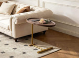 Modern Oval Side Table Gold Base Sofa End Table V63-955151