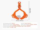 36in Log Lifting Tongs, 4-Claw Log Tongs, Heavy Duty Steel Log Grapple, 3300LBS Lifting Capacity, V952-YMBYQ36YC4ZKU86RSV0