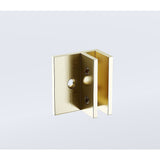 100x70cm Corner Frameless Shower Screen with Gold F-Brackets and SS Hinges, Round Knob Handle V63-866821