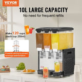 VEVOR Commercial Beverage Dispenser 10L x 3 Tanks Cold Juice Ice Drink Dispenser V952-SYYLJJBSJXS1DZ47WV3
