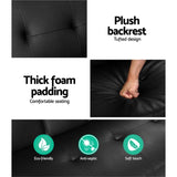 Artiss Sofa Bed 168CM Black PU Leather SBED-E-R1C-LEA168-BK